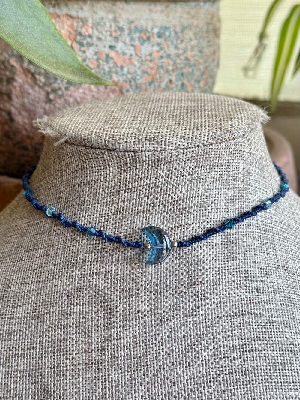 Micro Macrame Moon Choker